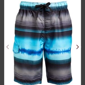 Kanu Surf Barracuda Swim Trunks in Nova Black & Aqua Size XXL